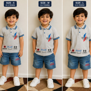 Imported Toddler Boy Jeans Short & Branded Stuff Shirt
