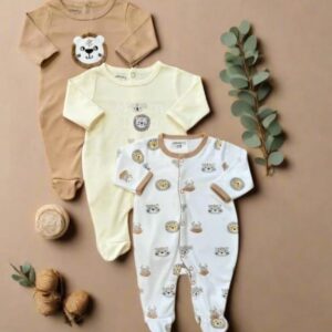 Pack of 3 Baby Sleeping Suits for 0-24months